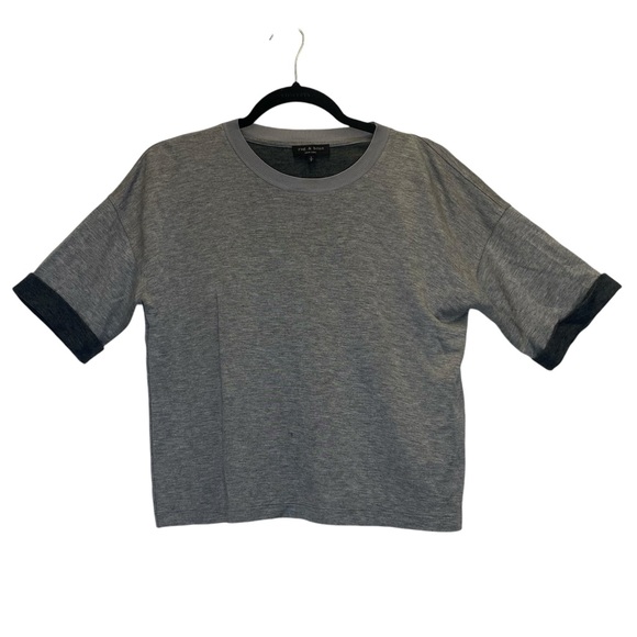 Rag & Bone Gray Two Tone Alexa Baby Tee Shirt - Picture 3 of 8